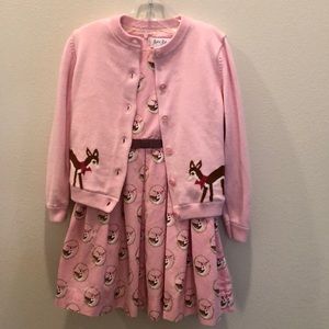 Rachel Riley size fawn dress & matching cardigan